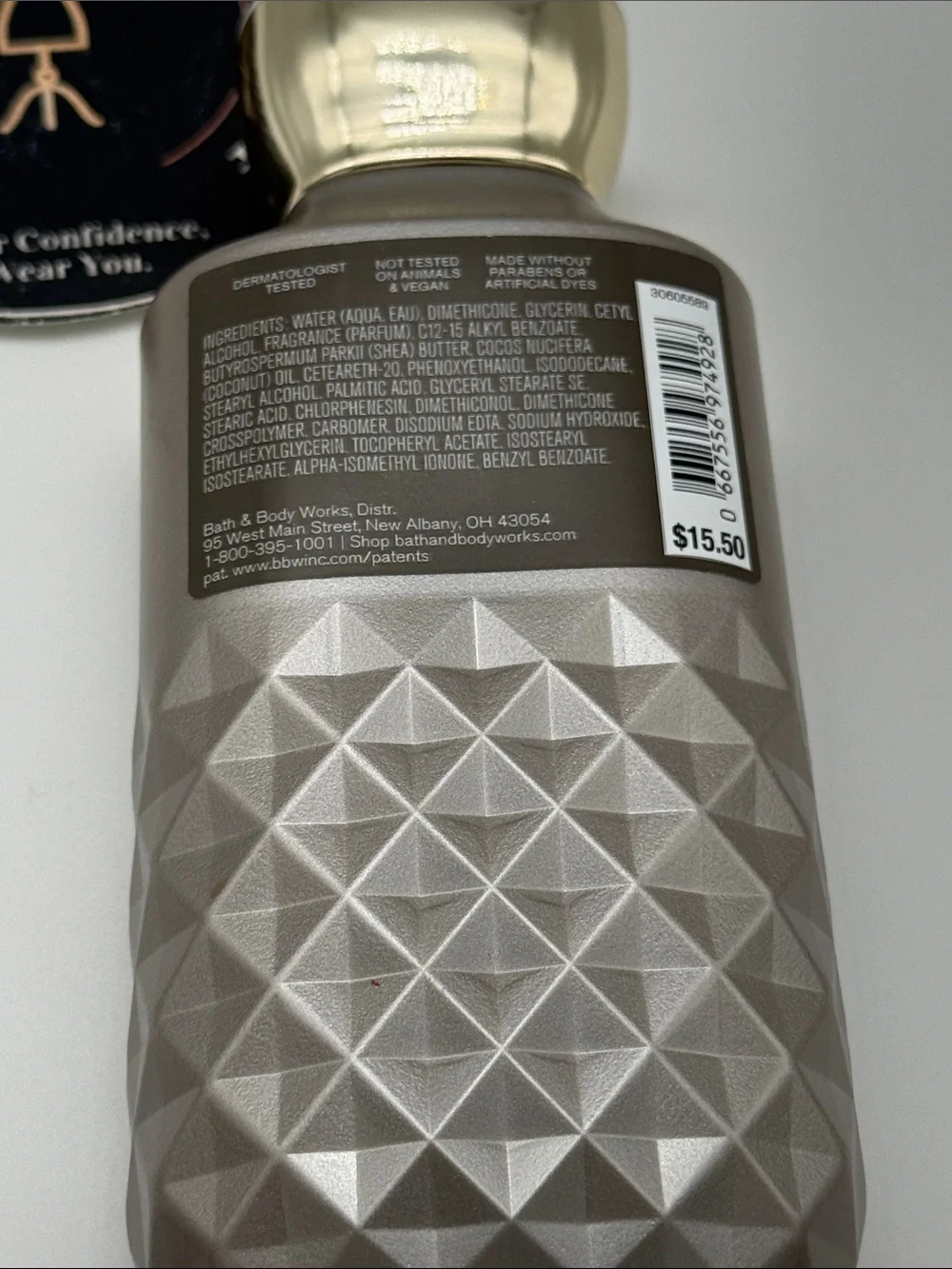 Bath & Body Works Bonfire Bash Body Lotion - Taupe with Gold Cap   8oz